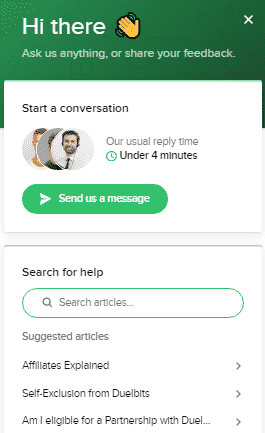 Duelbits Live Chat Support